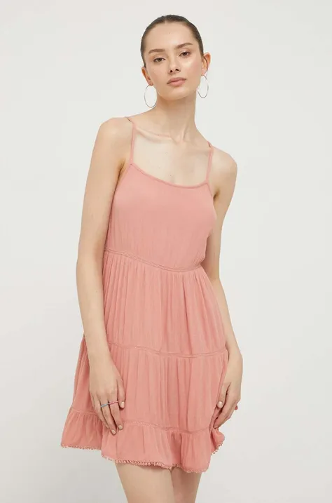 Superdry sukienka kolor różowy mini rozkloszowana