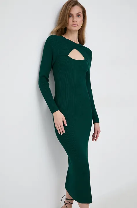 Платье Morgan цвет зелёный maxi облегающая