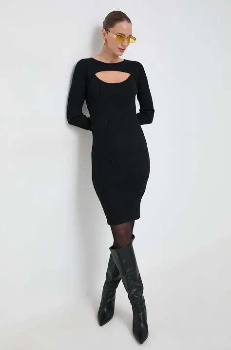 Šaty Morgan čierna farba, mini, priliehavá