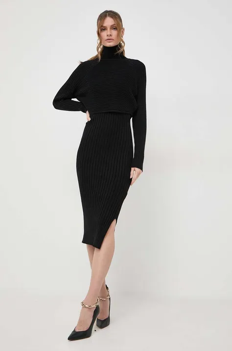 Φόρεμα και πουλόβερ Morgan χρώμα: μαύρο