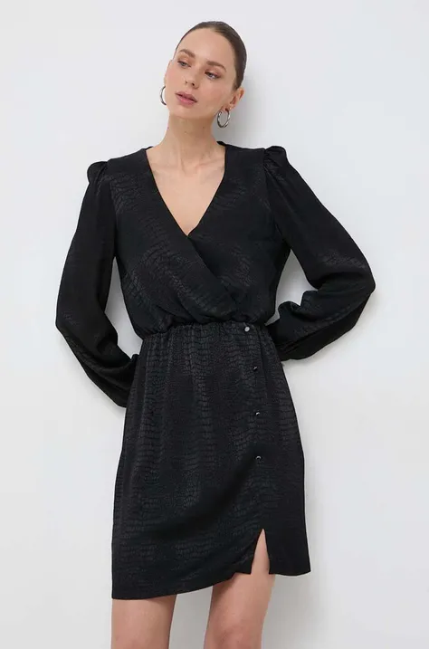 Haljina Morgan boja: crna, mini, širi se prema dolje