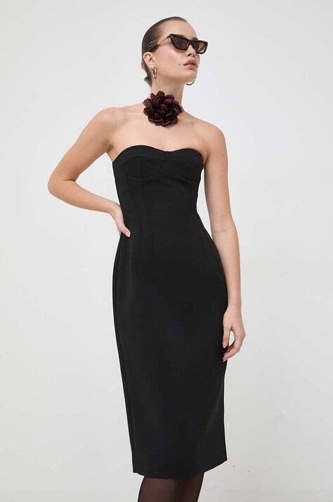 MAX&Co. rochie x Anna Dello Russo culoarea negru, midi, mulată