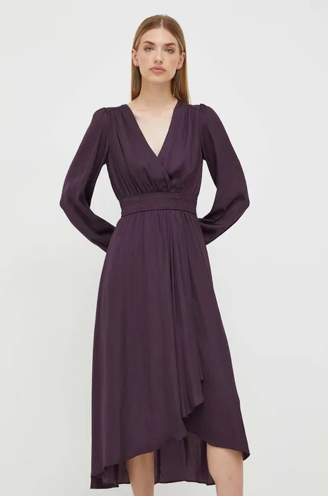 Šaty Morgan fialová farba, midi, áčkový strih