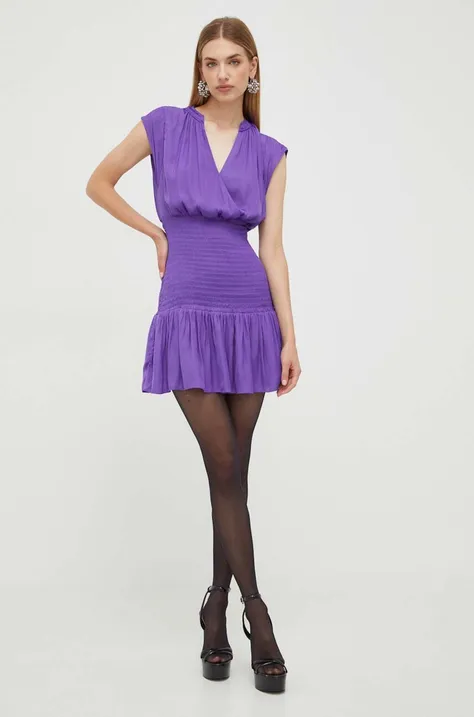 Šaty Morgan fialová farba, mini, priliehavá