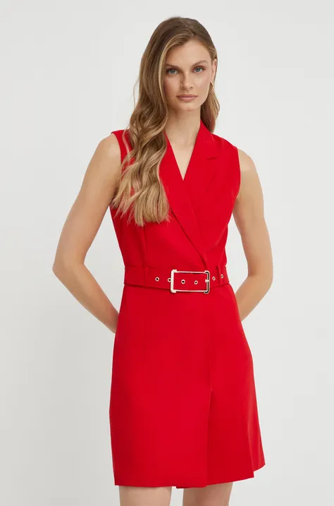 Šaty Morgan červená farba, mini, rovný strih
