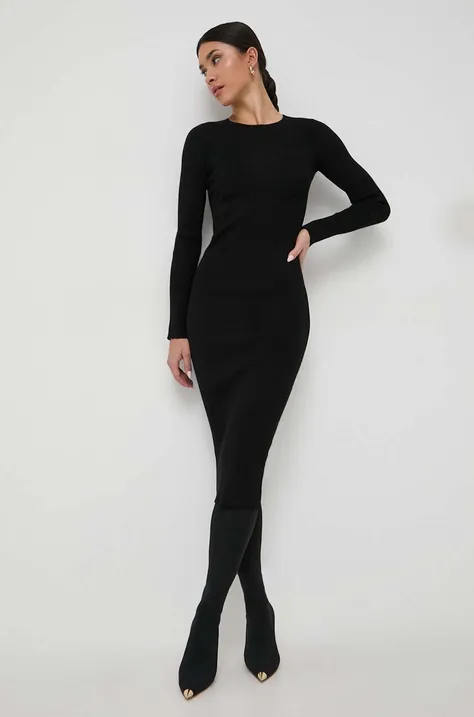 Marella sukienka kolor czarny mini dopasowana