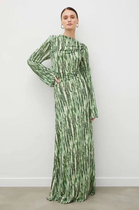 Платье Lovechild цвет зелёный maxi расклешённое