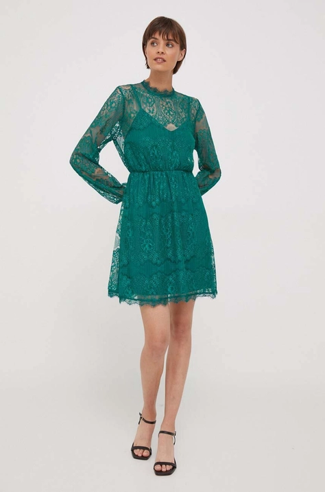 Artigli rochie culoarea verde, mini, evazati