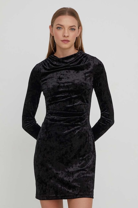 Superdry rochie culoarea negru, mini, mulată