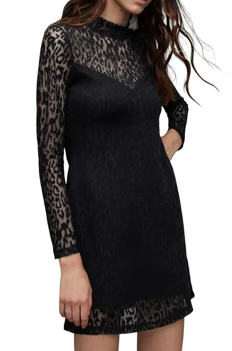 AllSaints sukienka HANNA ANITA MINI kolor czarny mini prosta