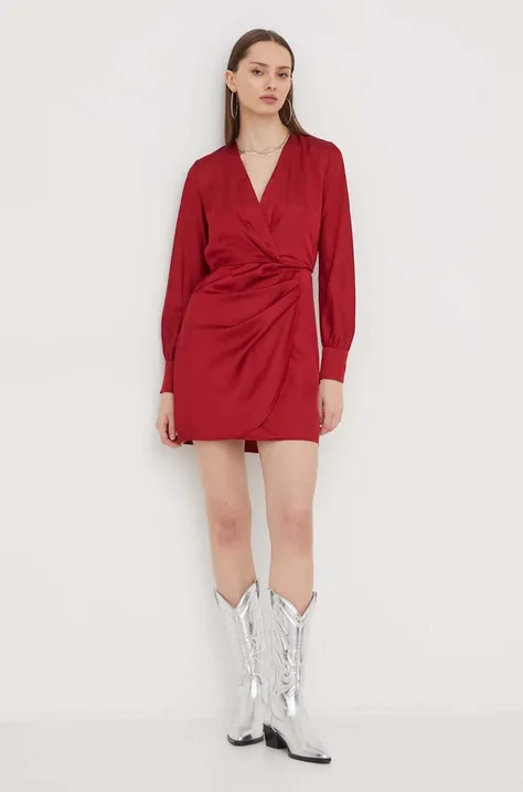 Abercrombie & Fitch sukienka kolor bordowy mini rozkloszowana