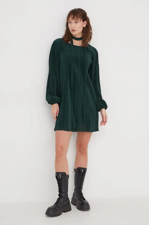 Abercrombie & Fitch rochie culoarea verde, mini, evazati