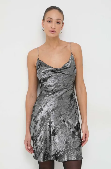 Платье Guess цвет серебрянный mini расклешённая