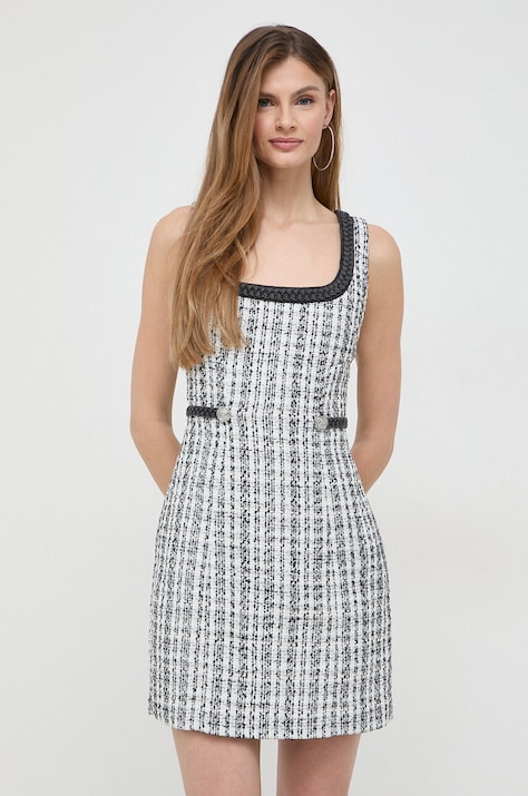 Guess rochie din amestec de lana culoarea negru, mini, mulată