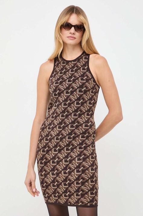 MICHAEL Michael Kors rochie culoarea maro, mini, mulată