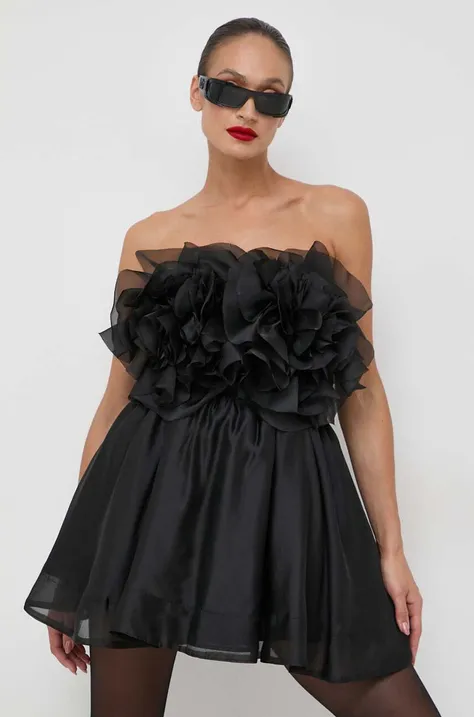 Obleka Bardot črna barva