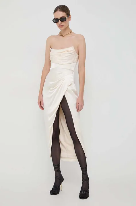 Сукня Bardot колір бежевий mini облягаюча