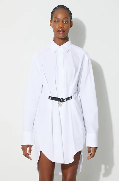 Pamučna haljina JW Anderson boja: bijela, mini, oversize, DR0369.PG1090