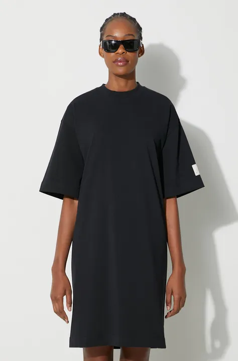 Bavlnené šaty JW Anderson čierna farba, mini, oversize, JD0034.PG1366