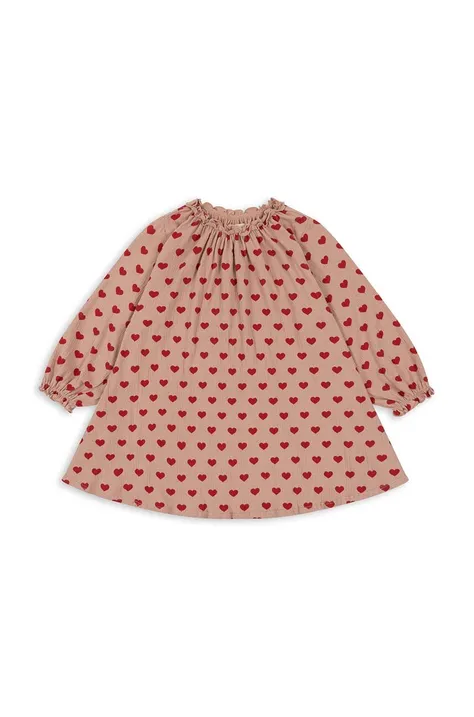 Dječja haljina Konges Sløjd boja: crvena, mini, širi se prema dolje