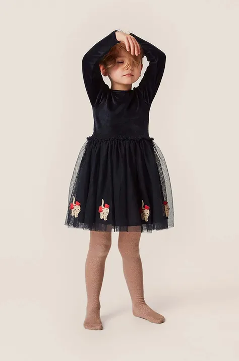 Konges Sløjd gyerek ruha sötétkék, mini, harang alakú