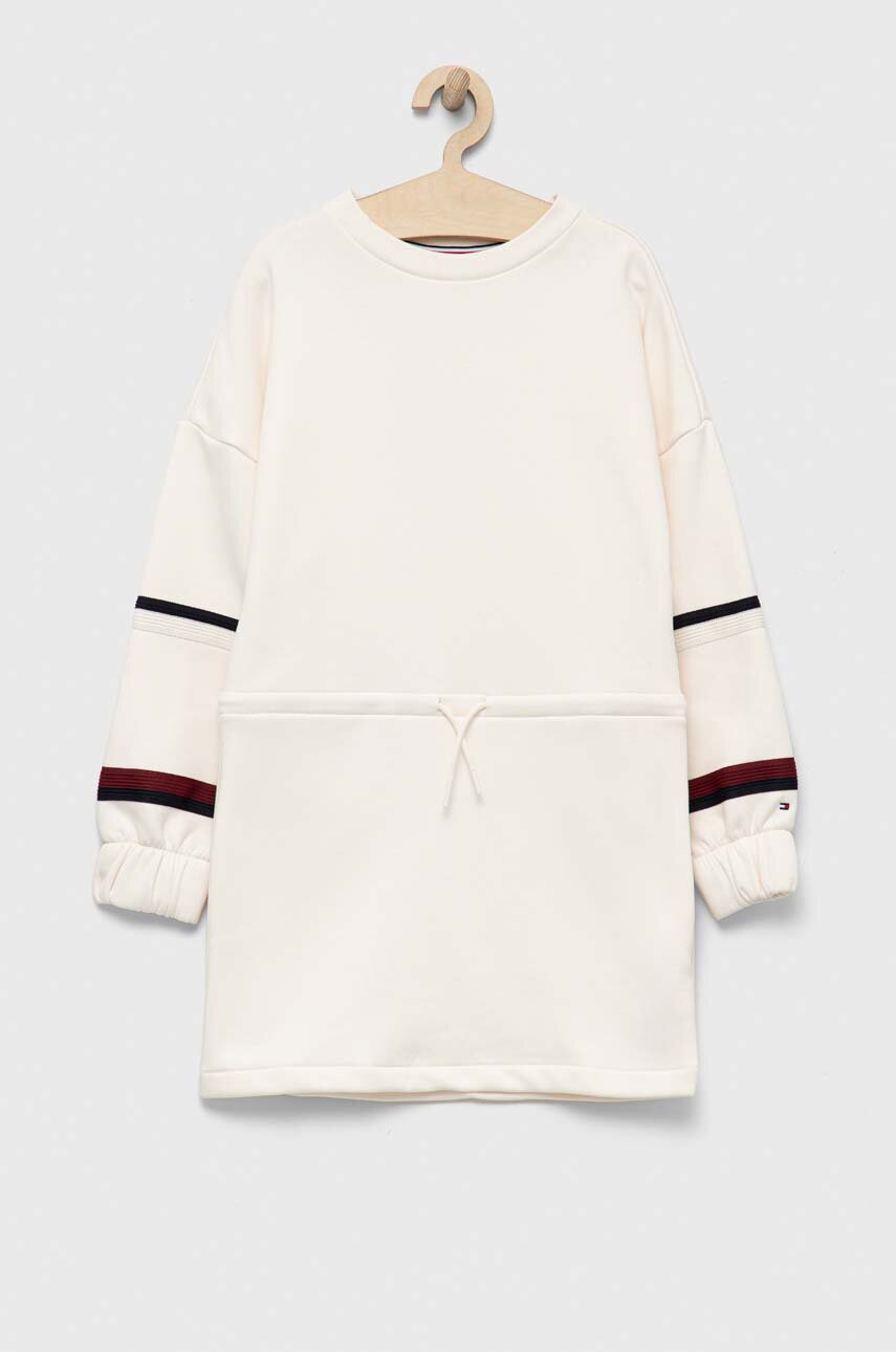 Παιδικό φόρεμα Tommy Hilfiger χρώμα: μπεζ