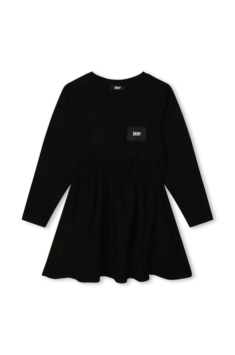 Παιδικό φόρεμα DKNY χρώμα: μαύρο