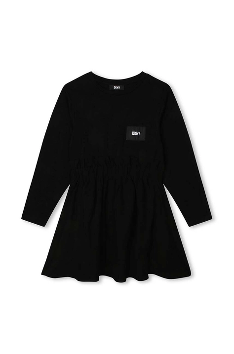 Дитяча сукня Dkny колір чорний mini розкльошена