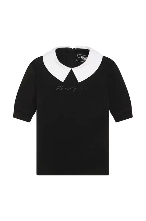 Otroška obleka Karl Lagerfeld črna barva