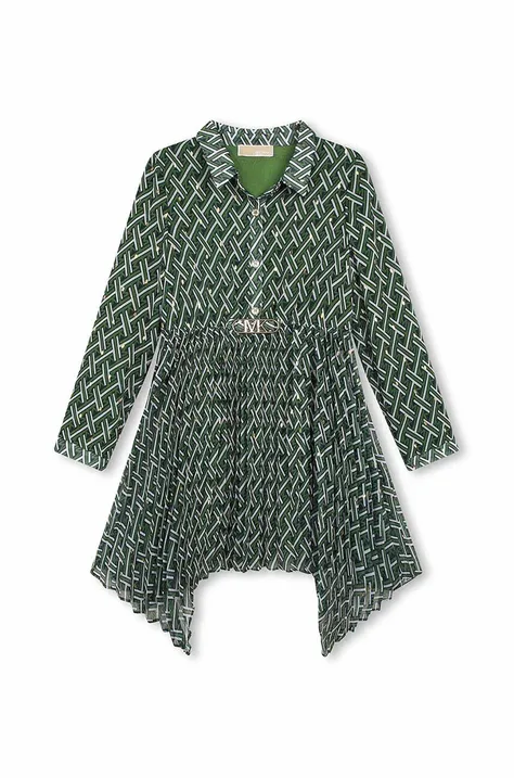 Dievčenské šaty Michael Kors zelená farba, mini, áčkový strih