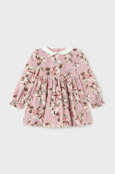 Haljina za bebe Mayoral boja: ružičasta, mini, širi se prema dolje