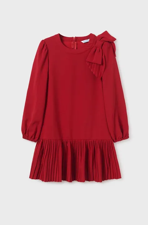Dječja haljina Mayoral boja: crvena, mini, širi se prema dolje