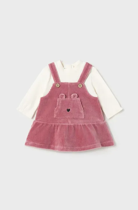Сукня для немовлят Mayoral Newborn колір рожевий mini розкльошена