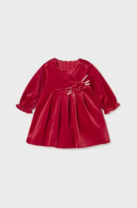 Šaty pre bábätká Mayoral Newborn červená farba, midi, áčkový strih