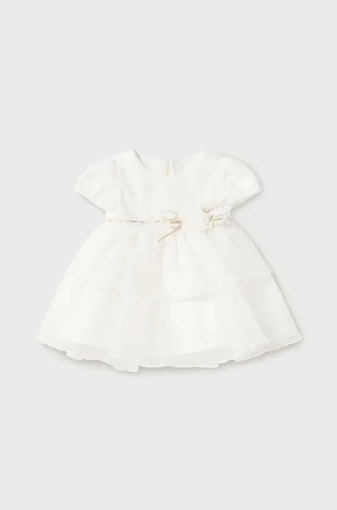 Платье для младенцев Mayoral Newborn цвет бежевый mini расклешённая