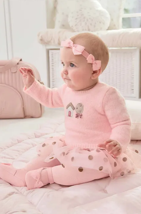 Φόρεμα μωρού Mayoral Newborn χρώμα: ροζ