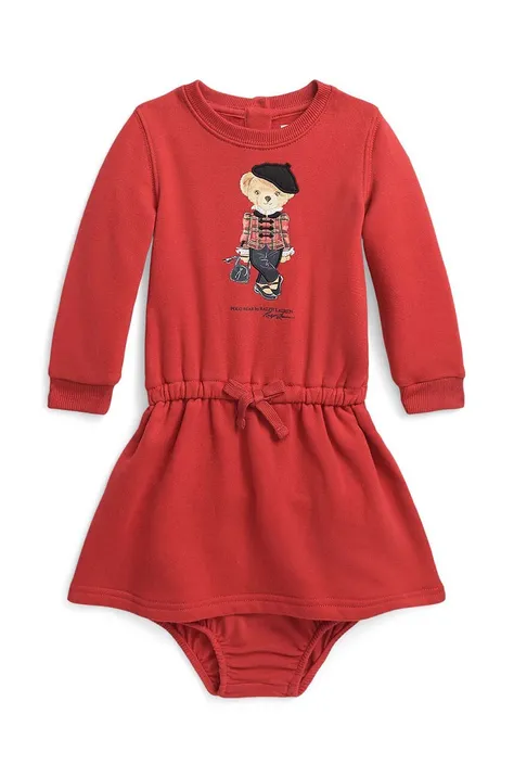 Сукня для немовлят Polo Ralph Lauren колір червоний mini розкльошена