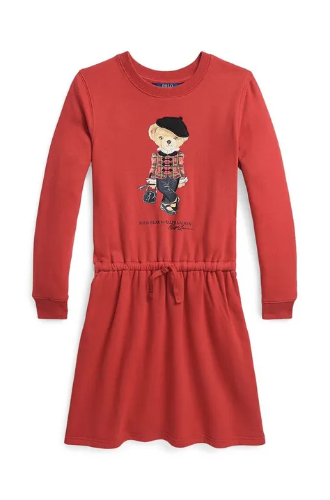 Παιδικό φόρεμα Polo Ralph Lauren χρώμα: κόκκινο