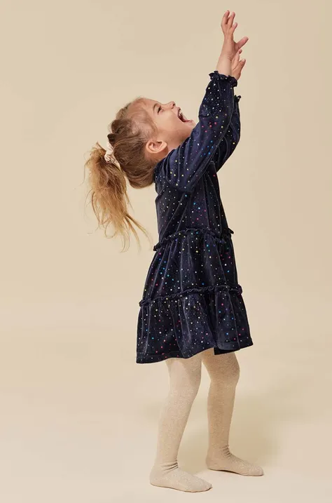 Dječja haljina Konges Sløjd boja: tamno plava, mini, širi se prema dolje