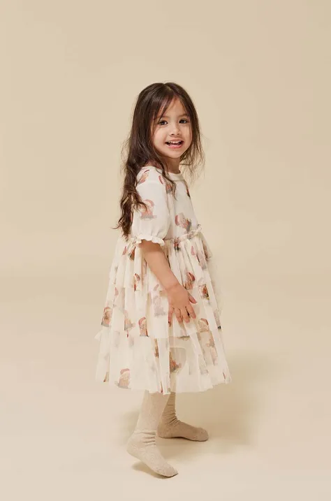 Дитяча сукня Konges Sløjd колір бежевий mini розкльошена