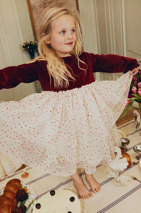 Детское платье Konges Sløjd цвет бордовый mini расклешённая