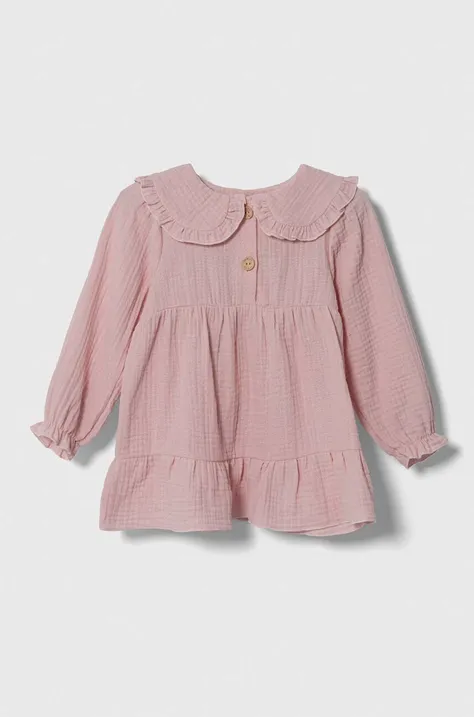 Jamiks sukienka bawełniana niemowlęca kolor różowy midi rozkloszowana