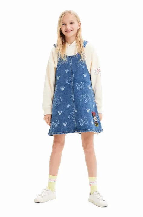 Dievčenské rifľové šaty Desigual x Disney mini, áčkový strih