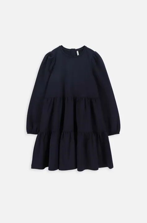 Dječja haljina Coccodrillo boja: tamno plava, mini, širi se prema dolje