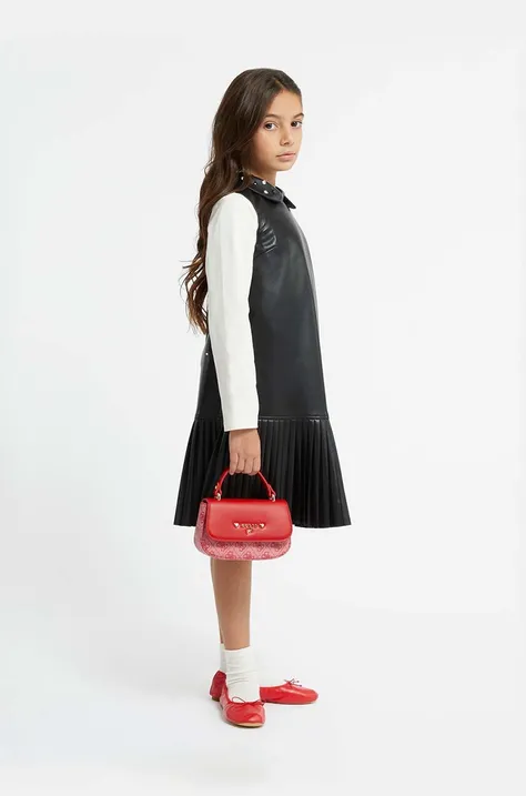 Детска рокля Guess в черно среднодълга със стандартна кройка