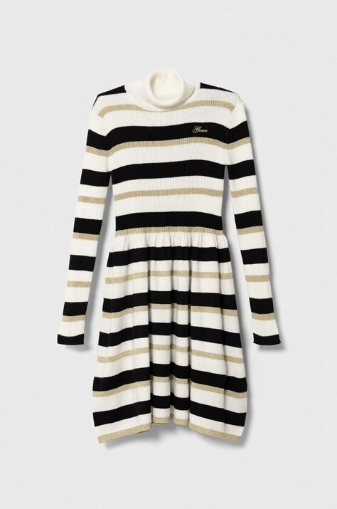 Otroška obleka Guess bela barva