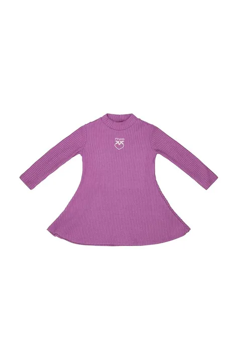 Dječja haljina Pinko Up boja: ljubičasta, mini, širi se prema dolje
