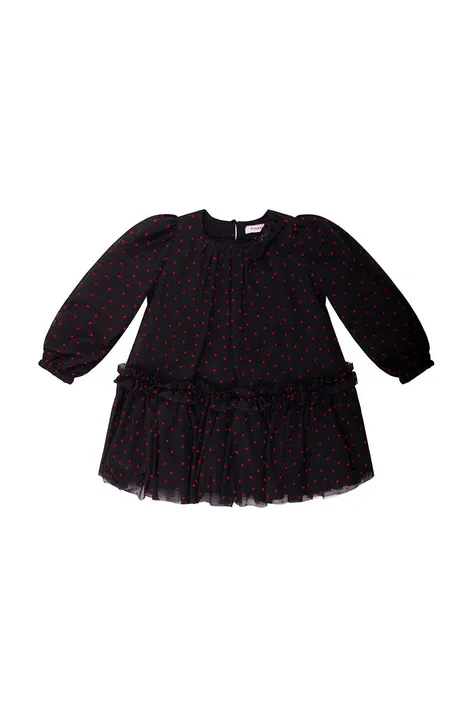Dječja haljina Pinko Up boja: crna, midi, širi se prema dolje