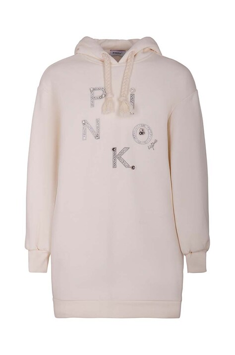 Дитяча бавовняна сукня Pinko Up колір бежевий mini oversize