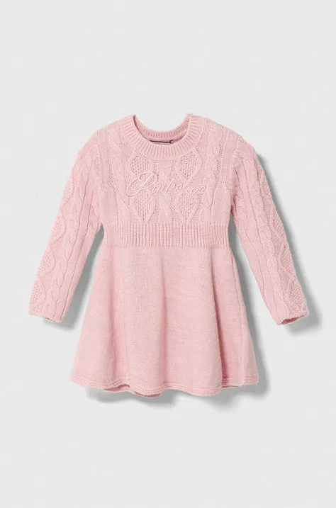 Φόρεμα μωρού Pinko Up χρώμα: ροζ